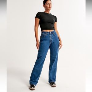Abercrombie and fitch curve love high rise 90s relaxed jean (tall / long)